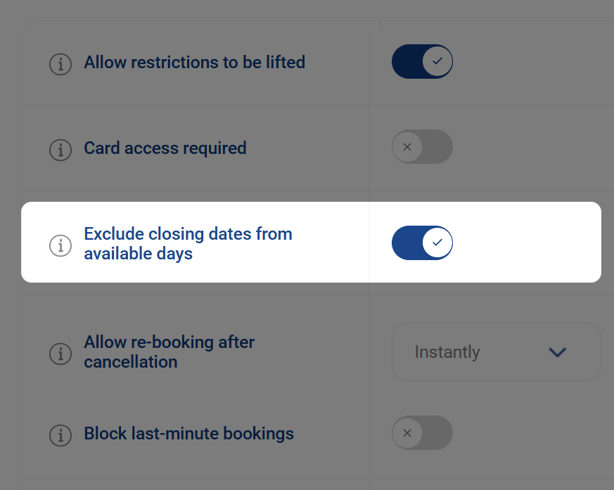 Ronspot admin panel tip 6 - Exclude non-working days