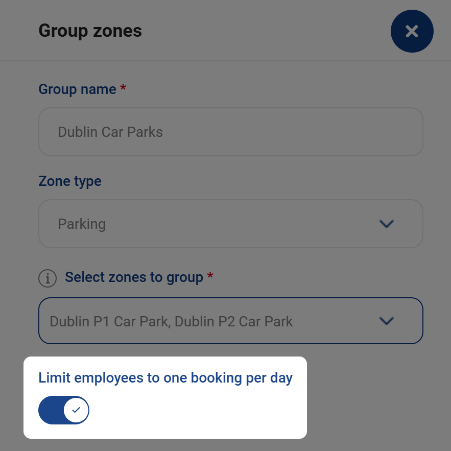 Ronspot admin panel tip 13 - One booking per zone