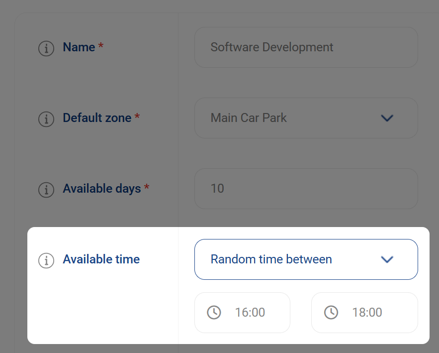 Ronspot admin panel tip 12 - Random available time