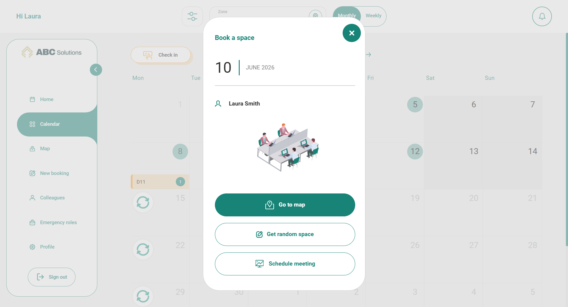 New Ronspot web app - Calendar popup