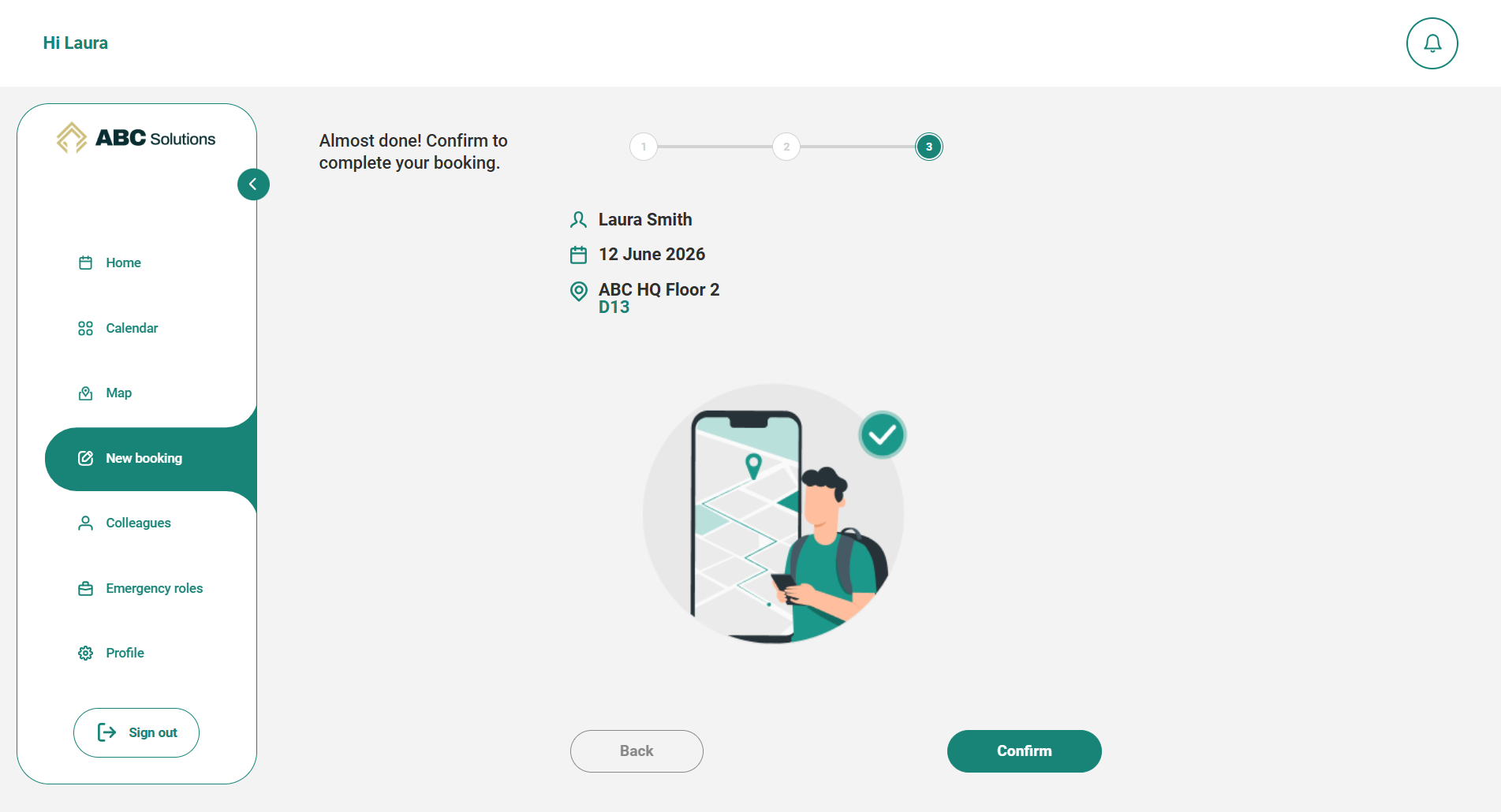 New Ronspot web app - New booking step 3