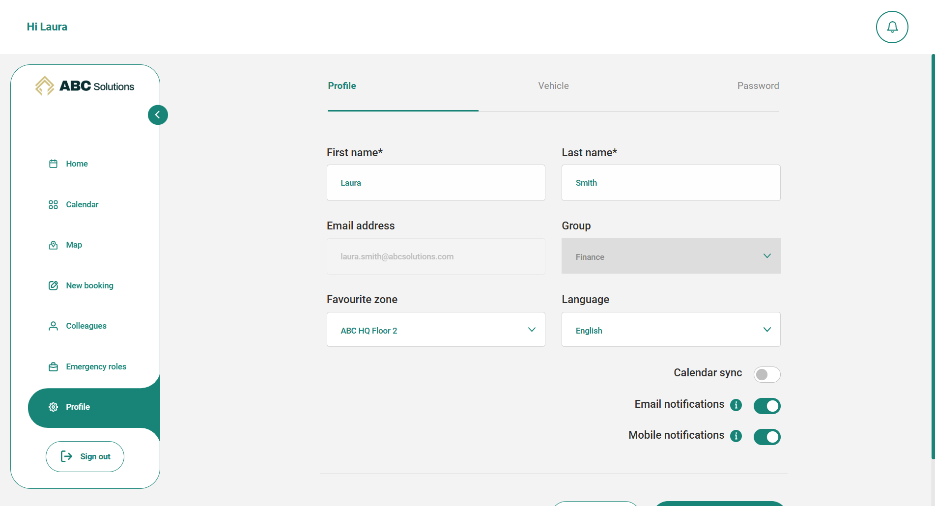 New Ronspot web app - Profile