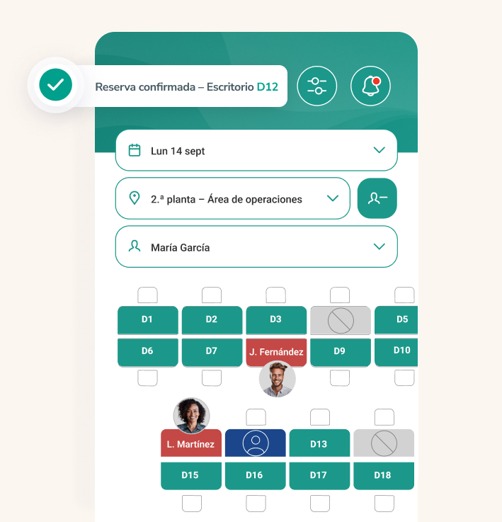 Sistema de reserva de escritorios - Planos interactivos